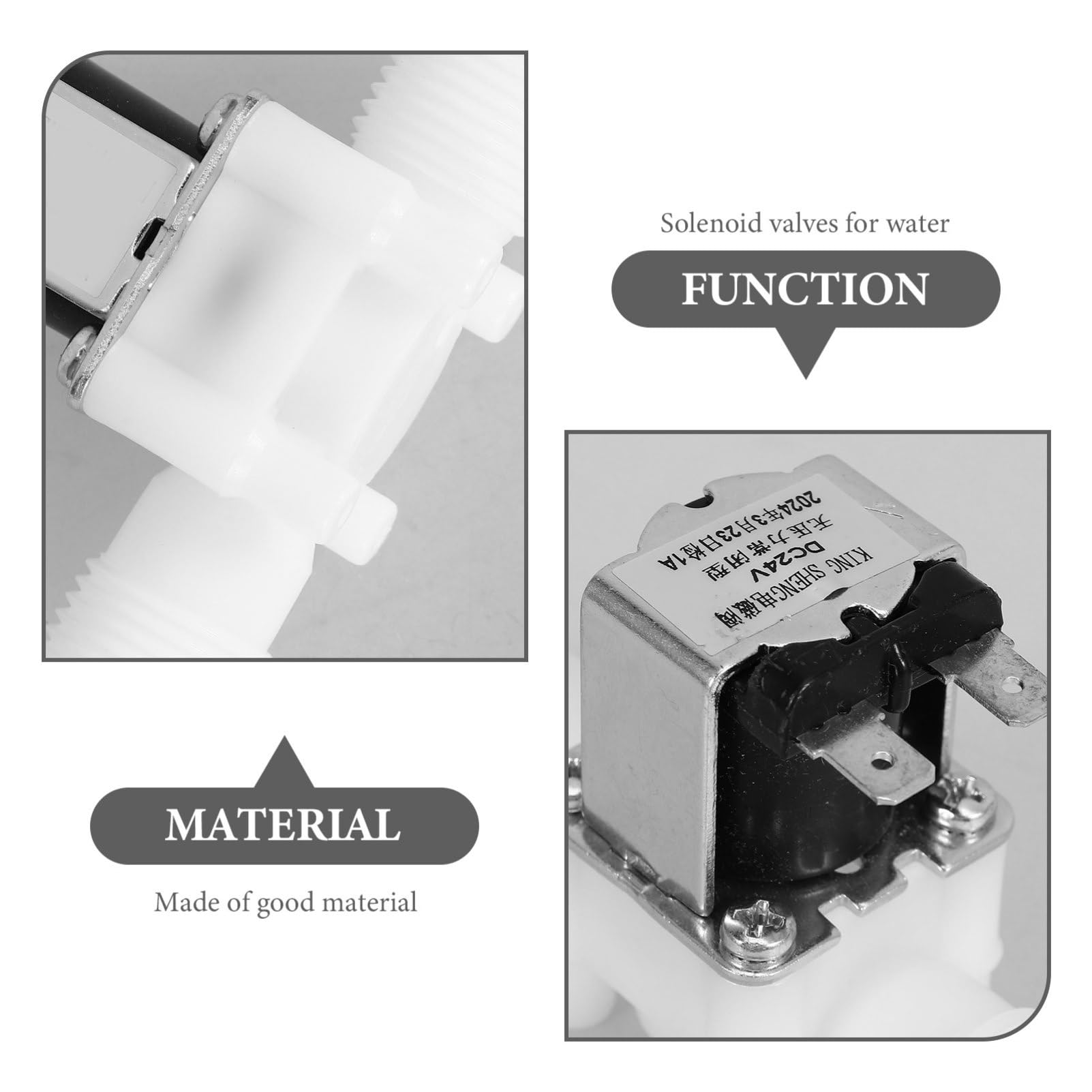SOLUSTRE 3 Piezas La válvula electromagnética electroválvula de agua válvula solenoide para uso industrial válvulas solenoides para agua válvula solenoide 24v electroválvula de riego PBT，
