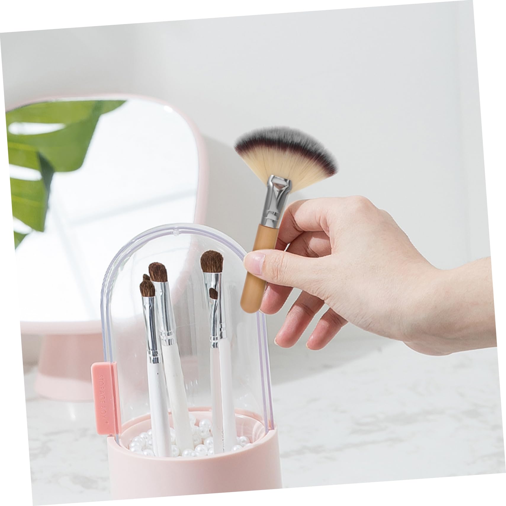 5 Set Di Pennelli Per Il Trucco Illuminanti Per Il Viso Set Di Pennelli Per Il Trucco A Ventaglio Morbidi Densi Setosi Delicati Sulla Pelle 4 Pezzi*5