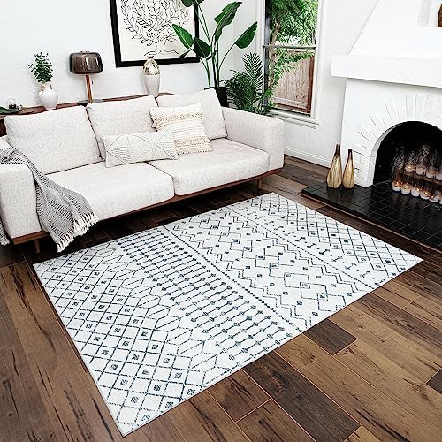 Mandala Machine Washable Area Rug (5' x 8') NonSlip Low