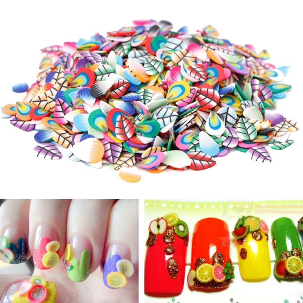 1000 Pcs/Sac 3d En Pâte Polymère Tranches Minuscule Fimo Fruit Roue Nail Art Bricolage Designs Décorations Roue Nail Art