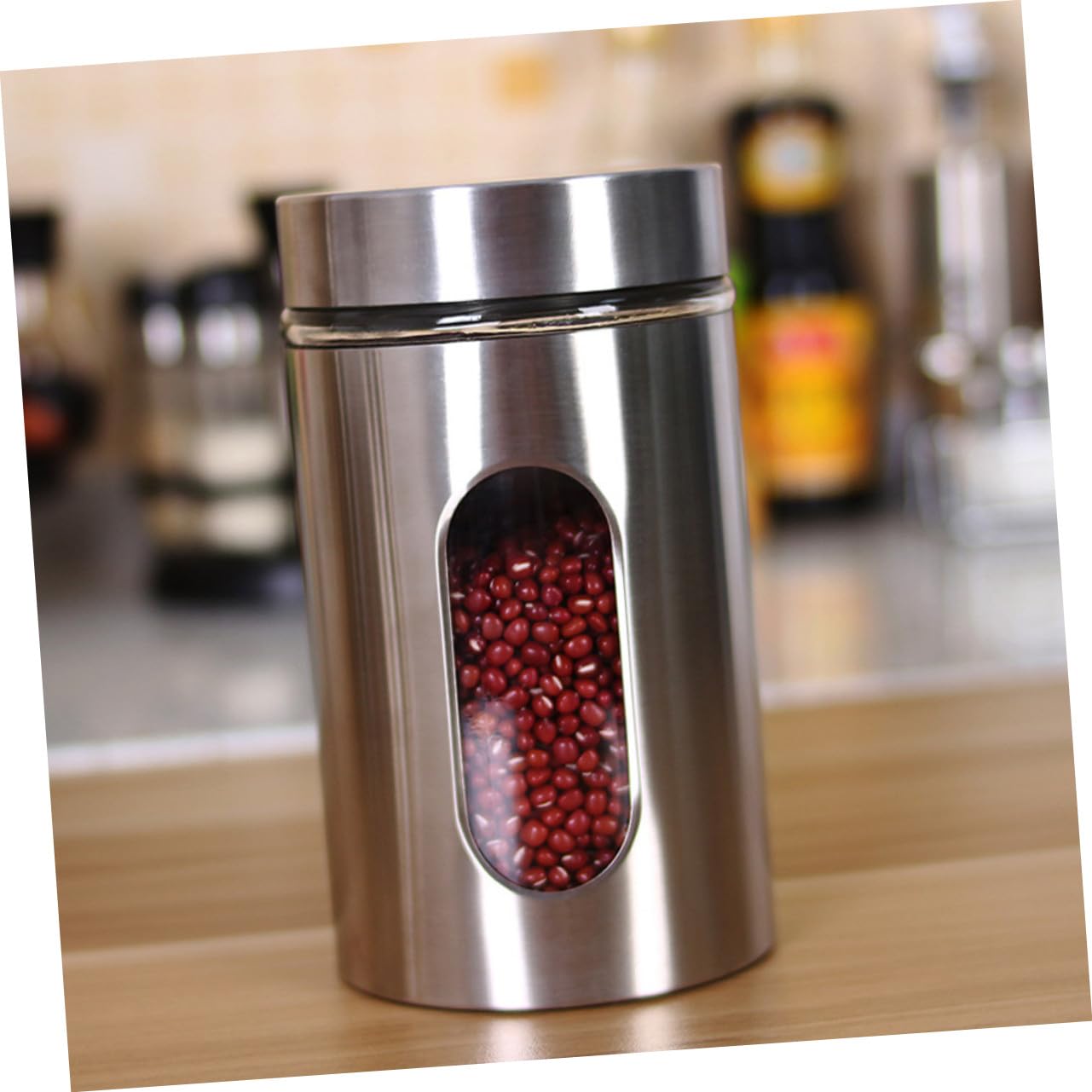 VALICLUD Barattolo per Conservazione Prolungata in Acciaio Inossidabile da 950ml per Alimenti Chiusura Ermetica e Vetro Trasparente in Cucina