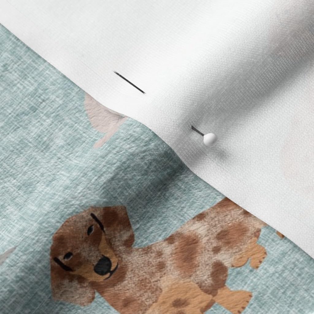 Spoonflower Fabric - Dachshund Pet Quilt Dog Breed Silhouette Coordinates Multi Dogs Printed on Minky Fabric Fat Quarter - Sewing Baby Blankets Quilt Backing Plush
