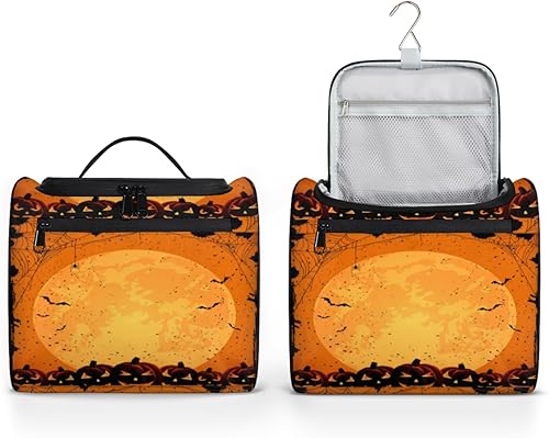 The Halloween Design Toiletry Bag for Women Travel Makeup Organizer with Hanging Hook Traveling Cosmetic Bags for Toiletries Accessories