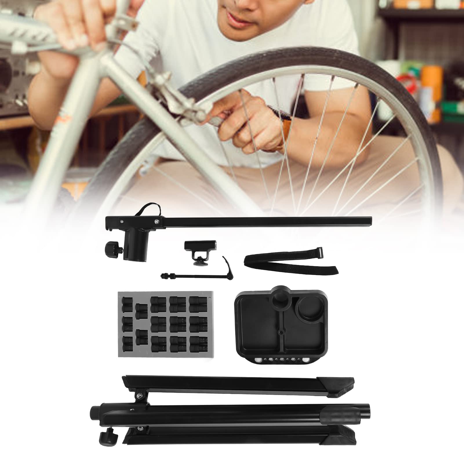 Cryfokt Supporto per Bici da Riparazione, Altezza Regolabile 32.3-41.3in