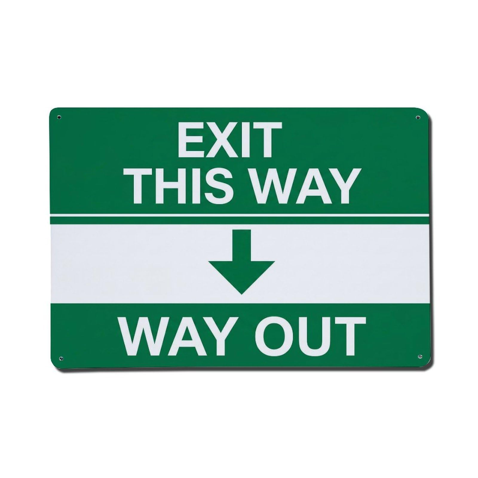 Exit This Way Out Escape Pathway Vintage Metal Tin Sign Plaque Wall Decor for Cafe, Club, Garden Metal Poster 8x12Inch