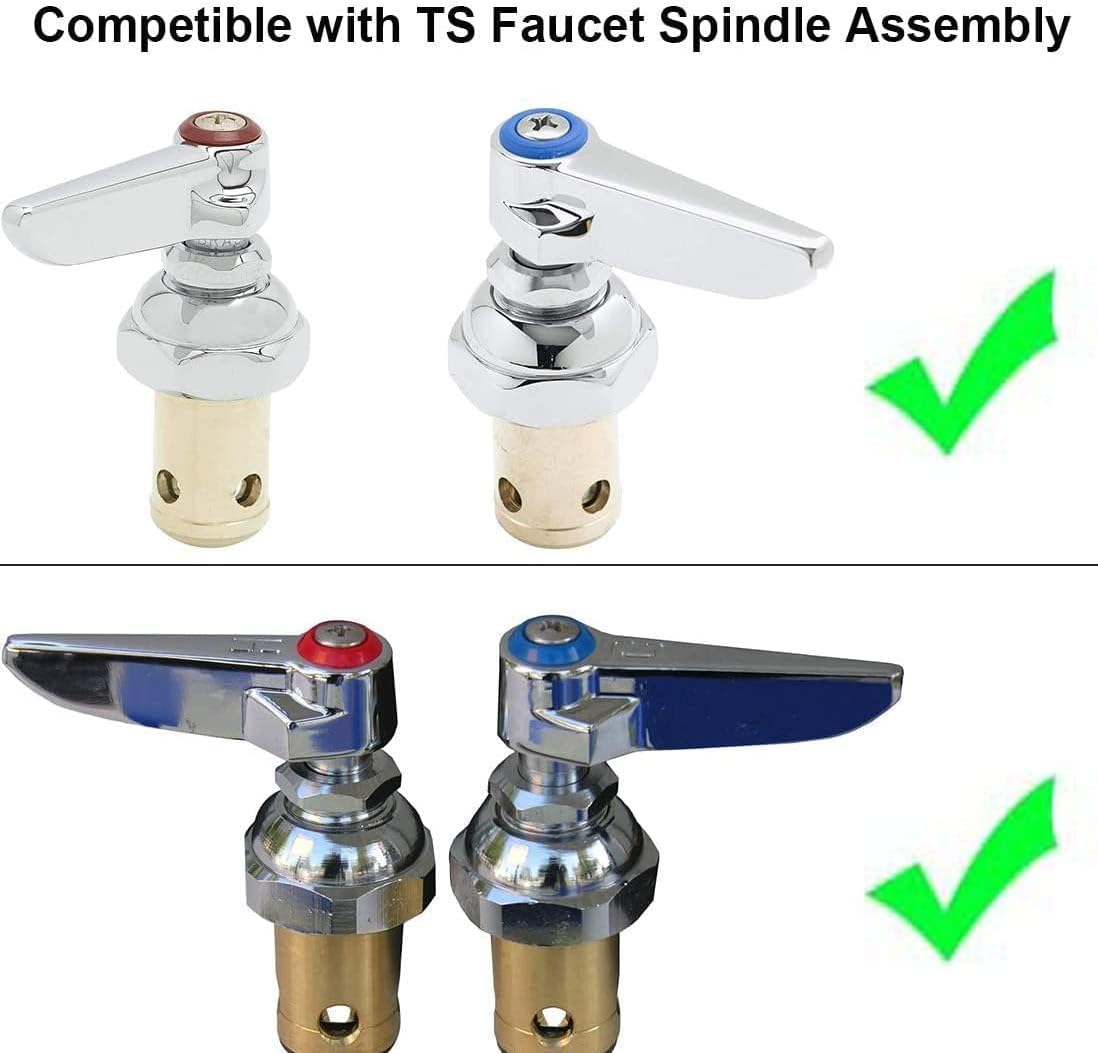 KWODE Brass Eterna Spindle Assembly Replacement Valve for Wall Mount Commercial Pre Rinse Faucet, Hot Side Lever Handle Faucet Stem Assembly Cartridge Faucet Valve, Red