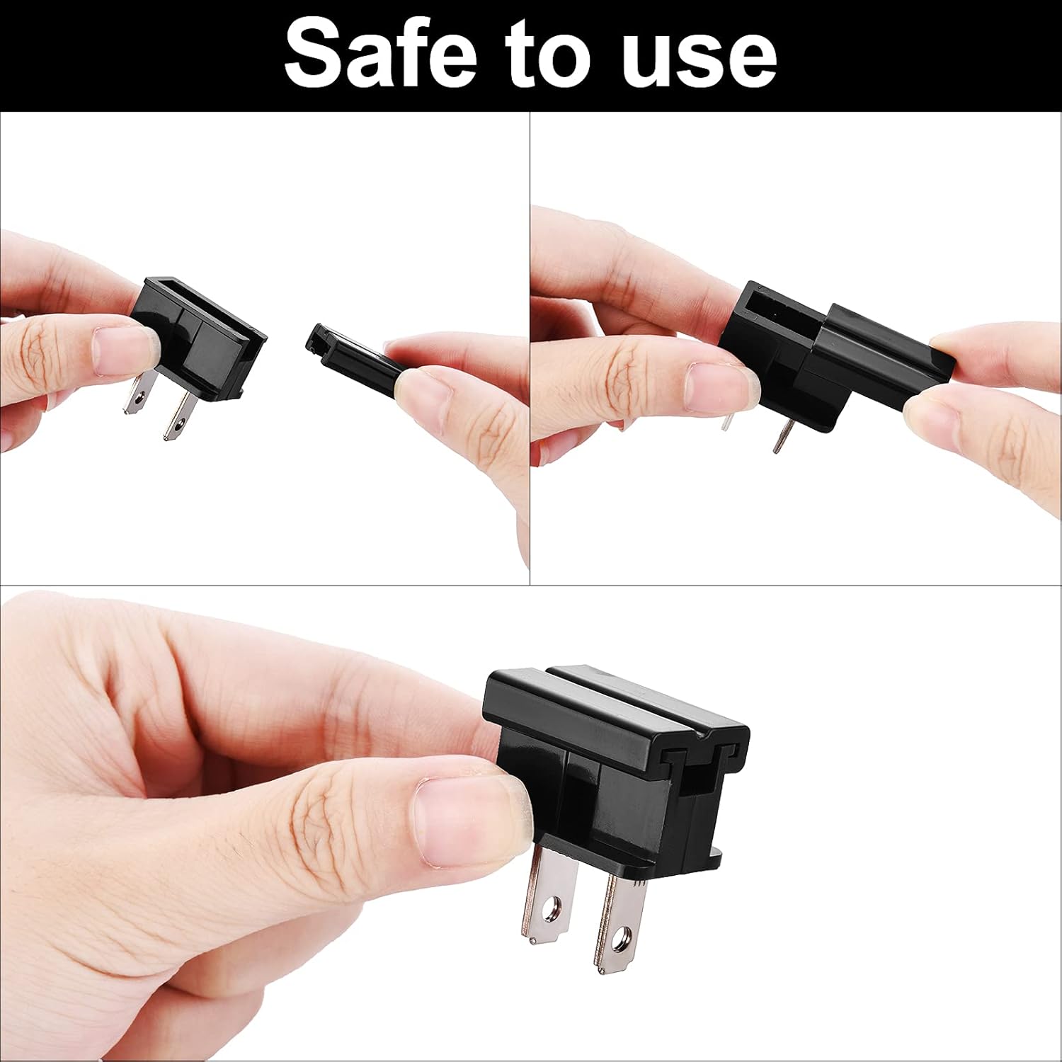 Frienda 80 Pieces Christmas Lighting Male Vampire Plugs, SPT-1 Gilbert Zip Slip on Electric Plug Christmas Party Decoration (Black)