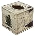 Black Bear on Birch Bathroom Accessories (Tissue Box Cover)