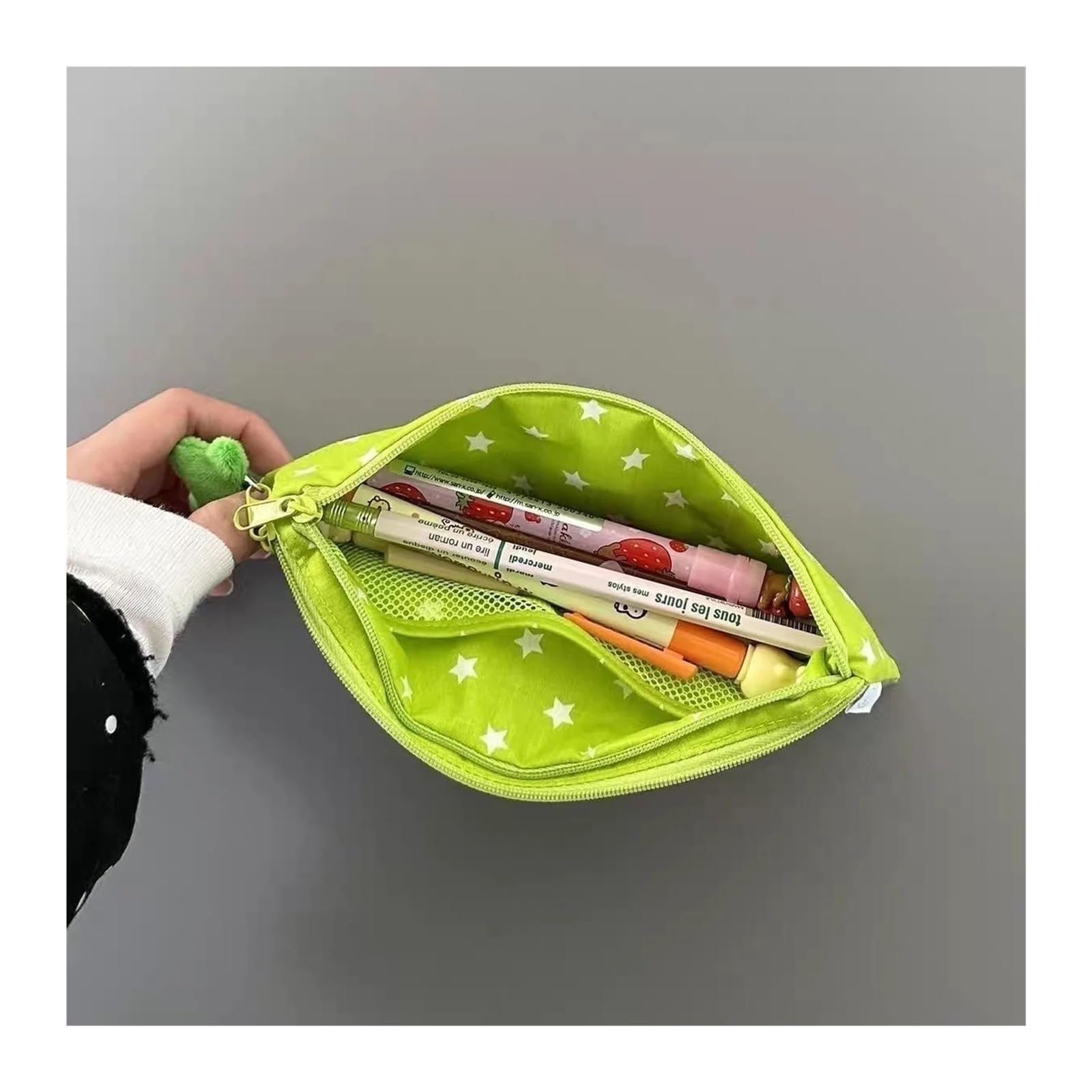 Astuccio con stelle for la scuola | Rete, multistrato, grande capacità, multifunzionale(Blue no pendant)