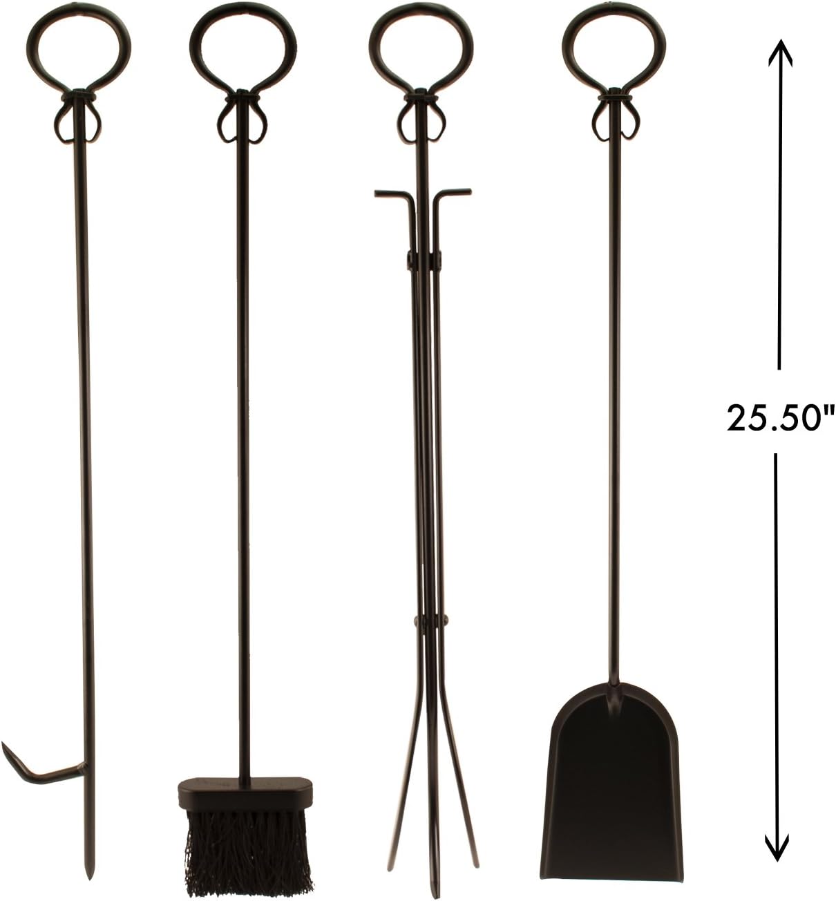 Greatest Product Panacea 15234 Log Bin and Fireplace Tool Set with 4 Tools, Black