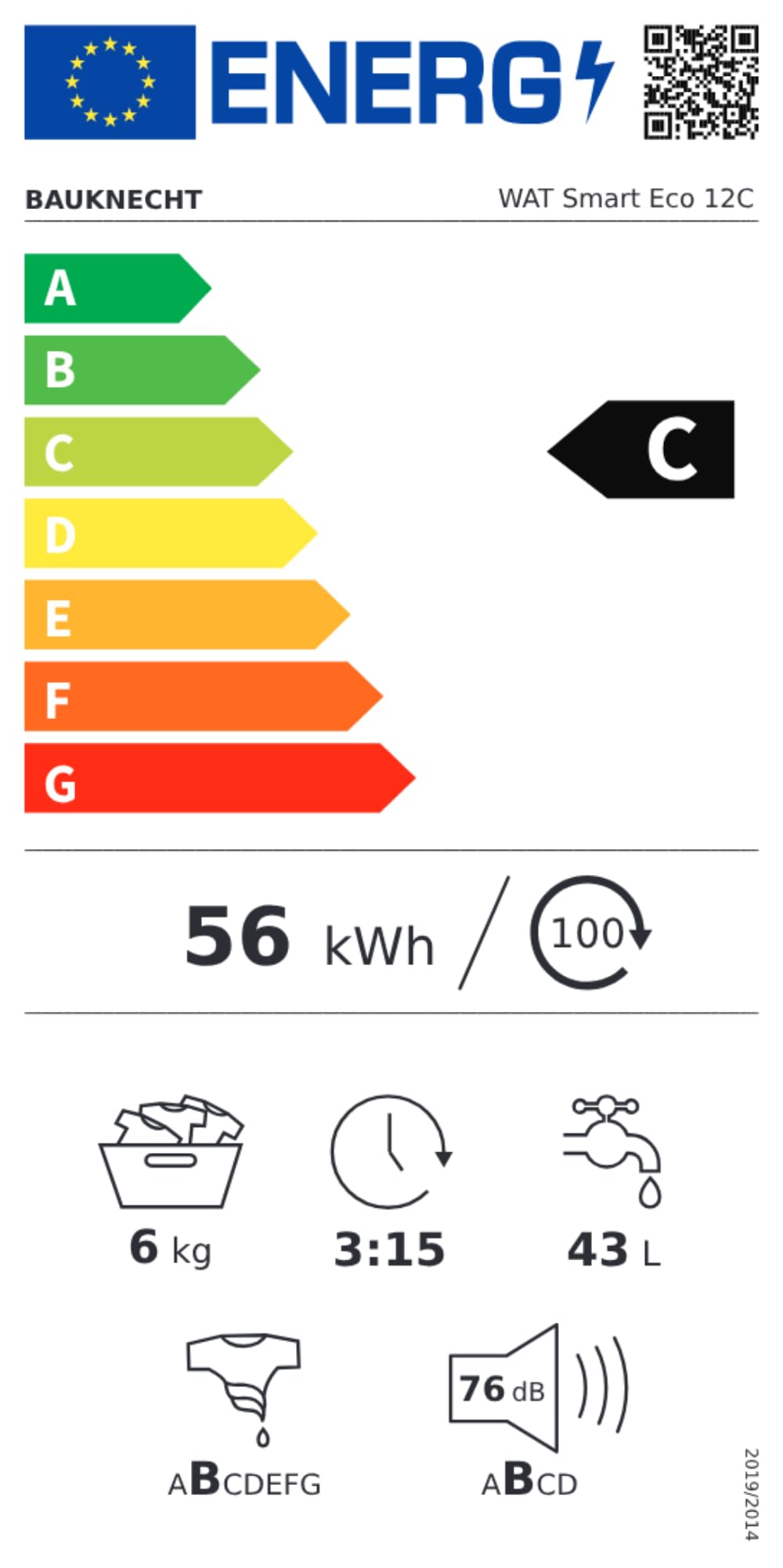 Bauknecht WAT Smart Eco 12C Machine à laver à chargement par le haut / 6 kg/1200 tr/min/Short 30' / FreshFinish/Rinçage intensif/Protection multiple contre l'eau + Energy Saver/Programme laine