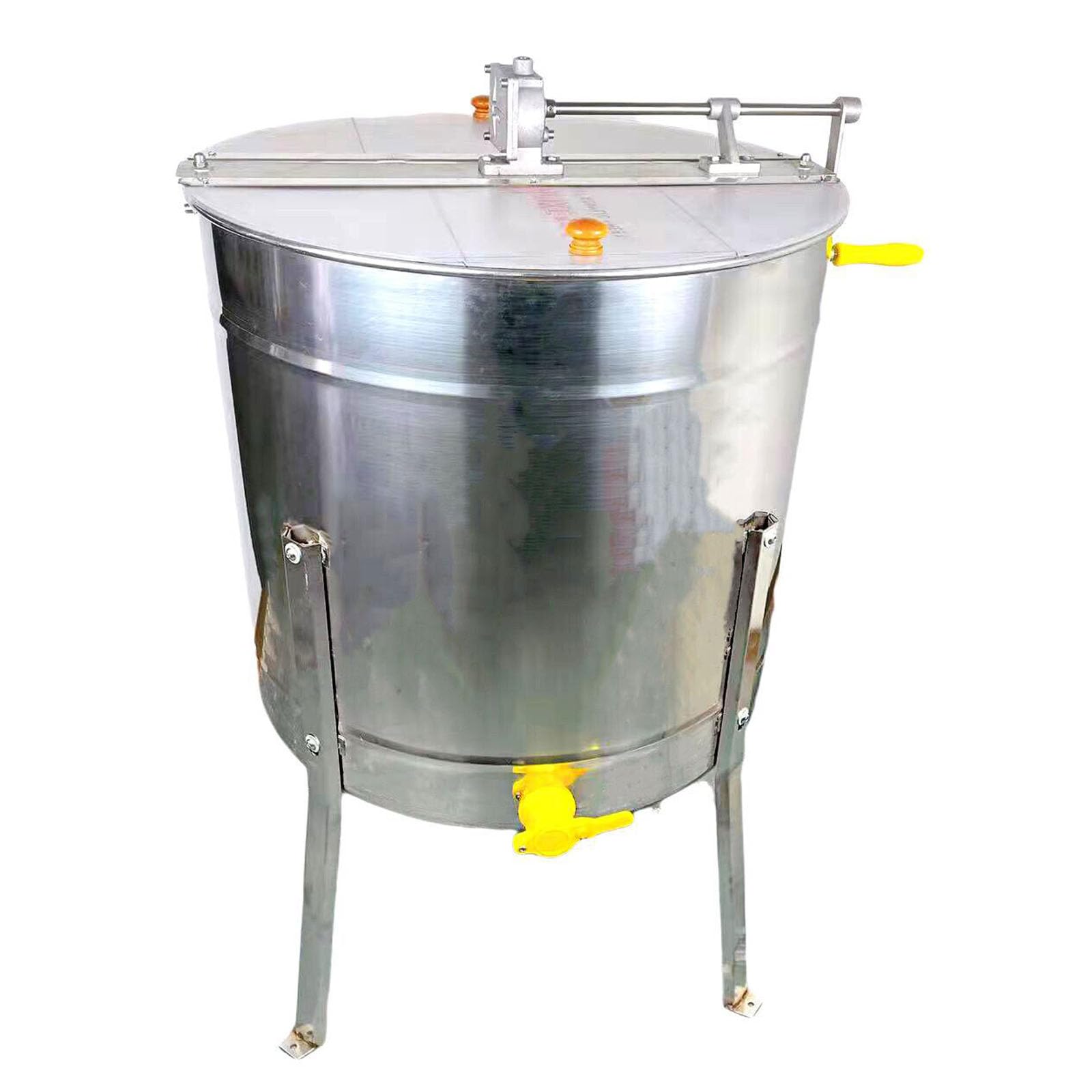 Smielatore Manuale 6 Telaio, Estrattore Acciaio Inossidabile, con Coperchio Trasparente e Staffa in Acciaio Inossidabile, per Allevamenti di Api Grandi E Piccoli,6 Frame