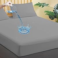 Vista 11 de Protector de colchón acolchado, 100 % impermeable y transpirable con elástico para colchones de 6 a 21 pulgadas de profundidad; protector relleno