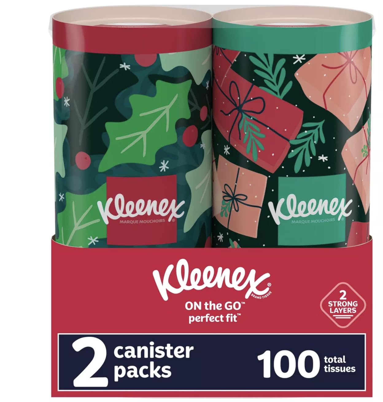 Kleenex Holiday Limited Edition Perfect Fit Canister Facial Tissue - 2pk 50ct