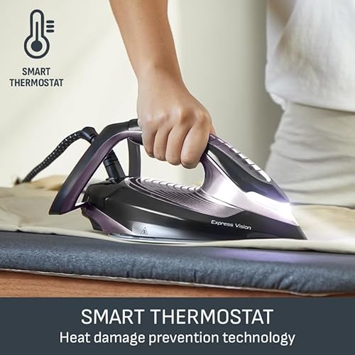 Tefal, Express Vision, Steam Generator Iron, 1.8L water tank, 7 Bar, 130 g/min continuous steam & 500 g/min steam boost, 2 min heat-up, Black and Grey, SV8153G0 - Image 10