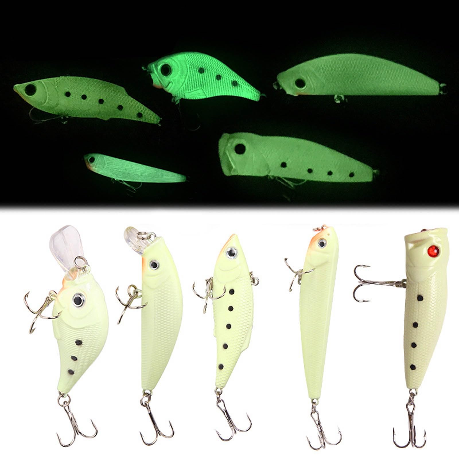 5er Leuchtköder-Set, Crankbait Pencil VIB Minnow Popper Harte Angelköder