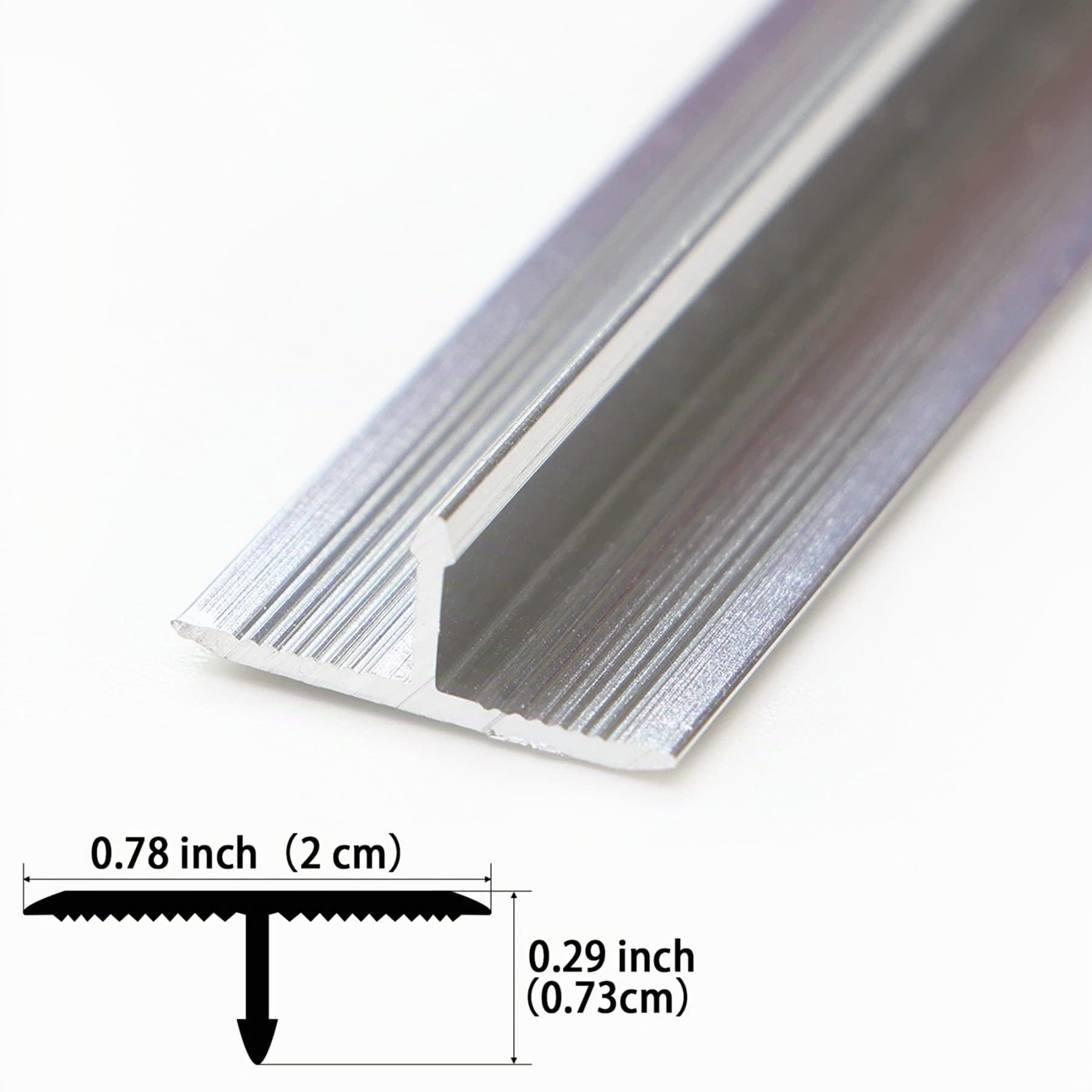 Trimold 3Pcs Moldura en T de Aluminio y Tiras de Transición para Suelo, Tira Divisora para Umbral de Puerta y Huecos de Suelo de Tarimas y Baldosas (0,9 m x 2 cm, Plateado Mate)