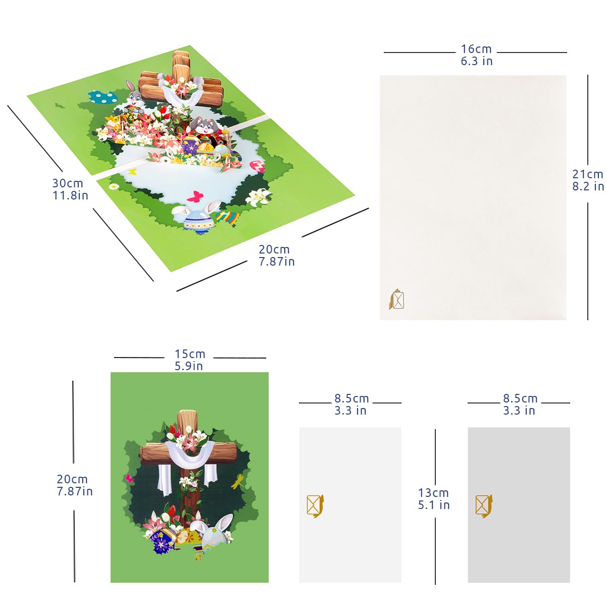CNLITIHEKA Happy Easter Cards Pop Up, Easter Pop Up Card, Religious Easter Cards, Easter Bunny Card, 3D Easter Greeting Cards - Image 2