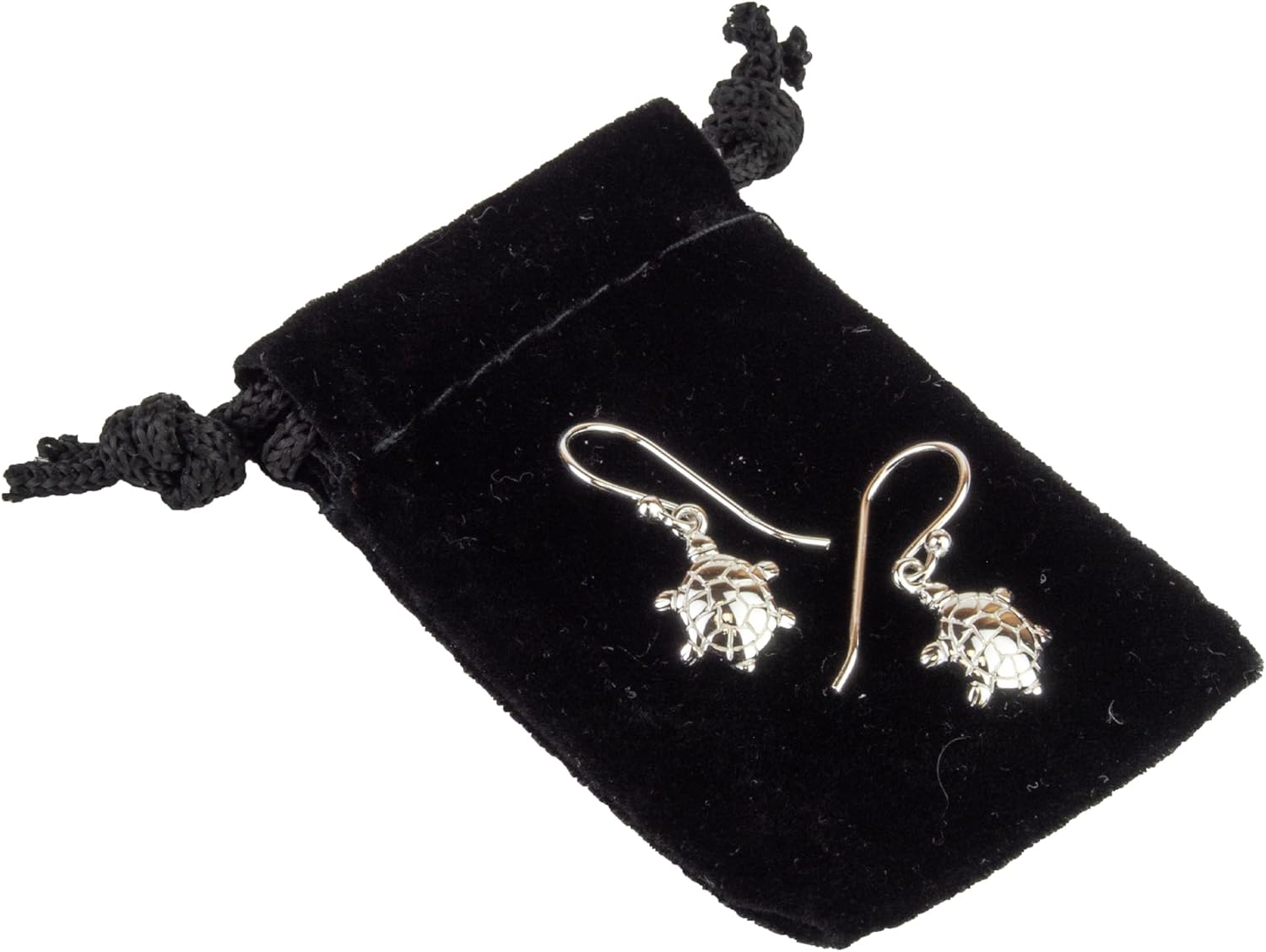 LaTisoro 925 Solid Sterling Silver Tiny Dangling Turtle Minimalist Earrings, Dangle Mini Animal Jewelry