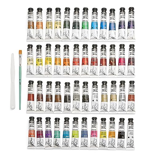 Peinture acrylique Pébéo Studio 48 tubes assortis et accessoires pour artiste