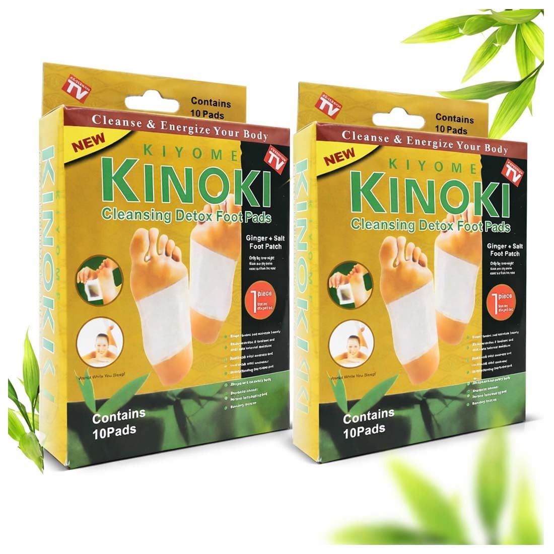 FLYLITE Detox Foot Pads - Ginger & Salt Adhesive Patches for Foot Care, Body Cleansing, Pain Relief, Relieve Stress, Relaxation 2 Pcs Pack (20 Pads)-image-5