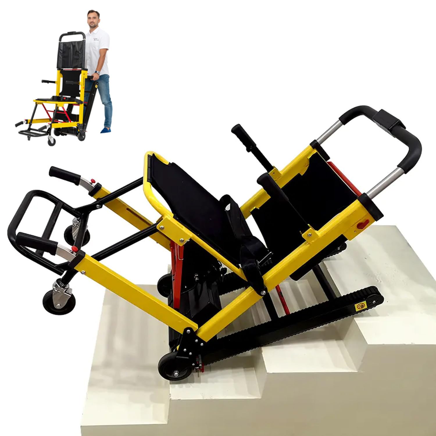 Sedia a rotelle elettrica per salire le scale, sollevatore automatico pieghevole per disabili e anziani, capacità di carico 160 kg