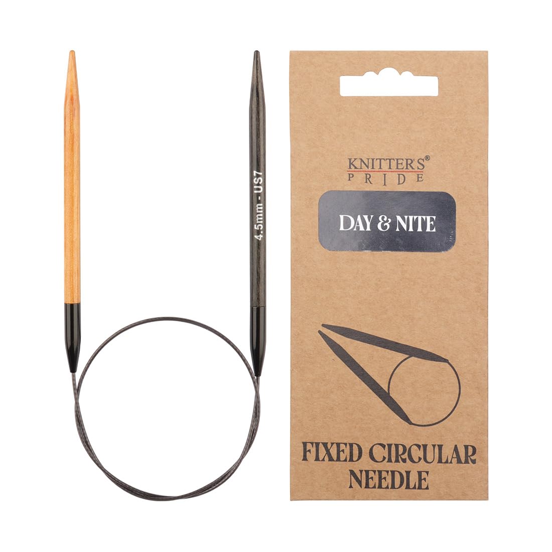 Knitter's Pride Natural/Black Day & Nite Circular Needle 25 Cm 4.5 Mm Single Piece