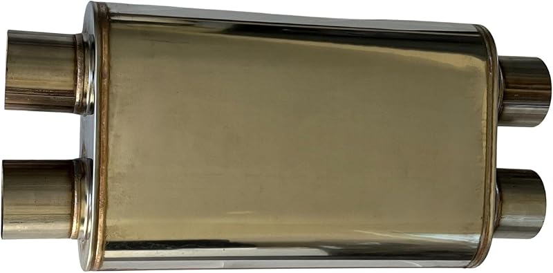 Silencioso esportivo oval FUDA INDUSTRIES 2,5" duplo com crossover X em aço inoxidável – 1 unidade