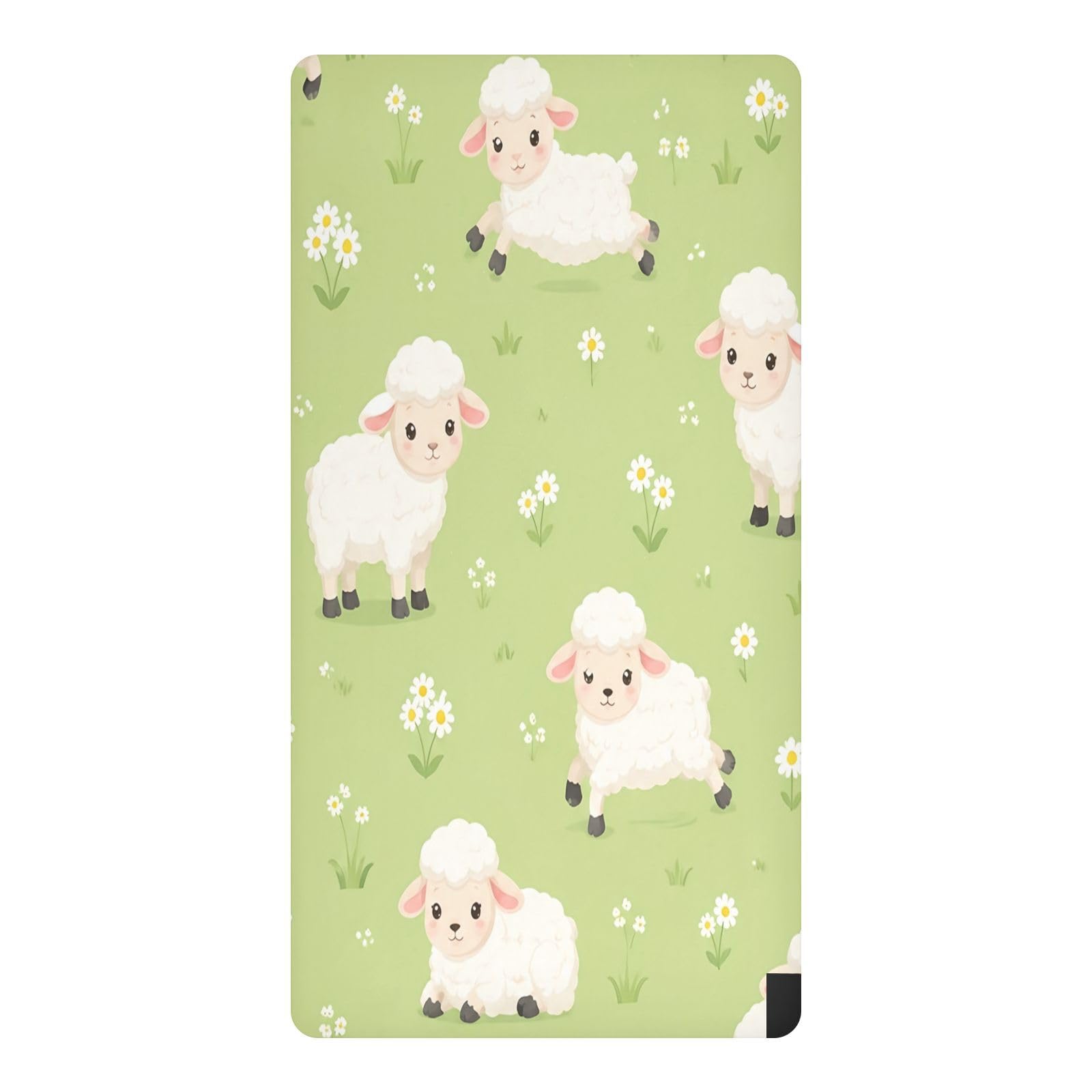 BOESI Meadow Sheep Waterproof Crib Sheet,Fitted Mattress Protector