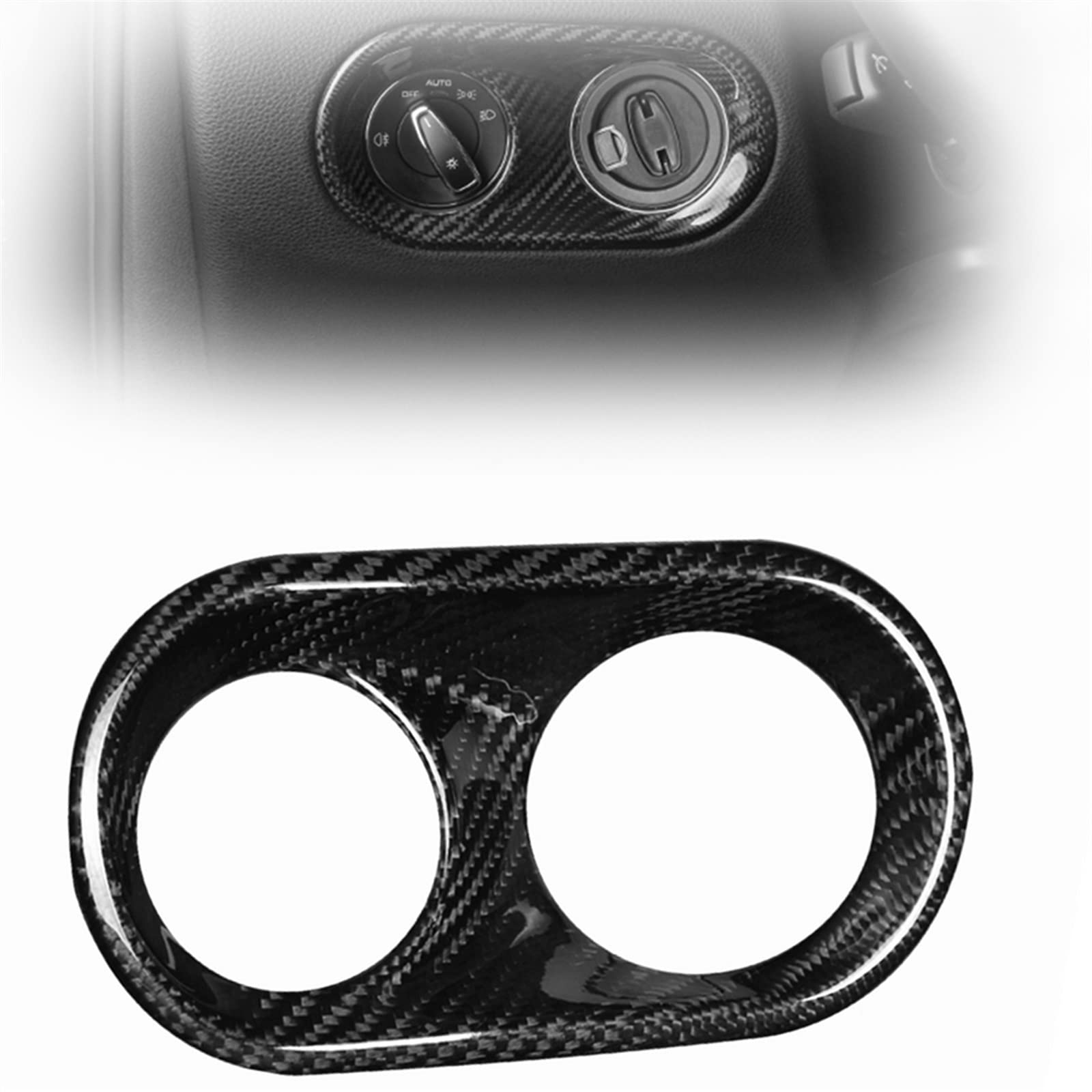 Fibra De Carbono Auténtica para para Macan 2014-2020, Cubierta Botón para Interruptor Faro, Embellecedor Delantero, Tira Adhesiva para Marco Llave