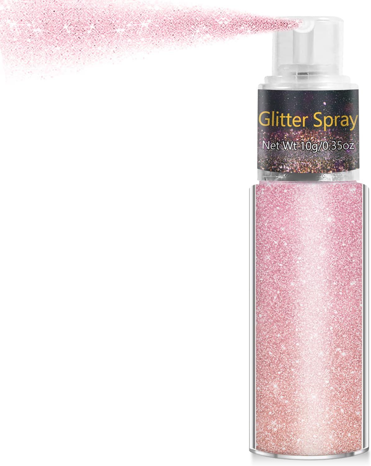 Hair and Body Glitter Spray, Holographic Glitter Highlighter Powder, Face Body Clothes Shiny Glitter, Loose Shimmer Hairspray Festival Rave Prom Accessories, 10g (03# Pink)