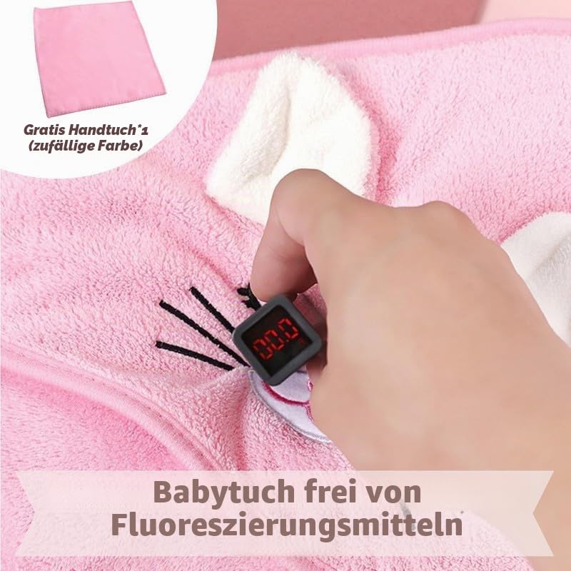 HAGOT Kapuzenhandtuch für Babys, 80x80 CM, Baby Bath Towel, Babybadetuch aus Korallenvliesfür, Babys Neugeborene, Grau – Ansicht 4