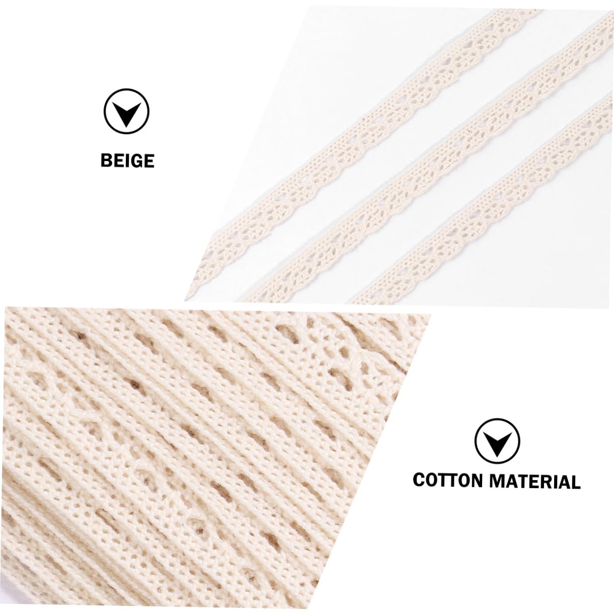 2rollos Encaje De Algodón Decorativo Para Manualidades Cortinas y Manteles Material Para Proyectos Yardas