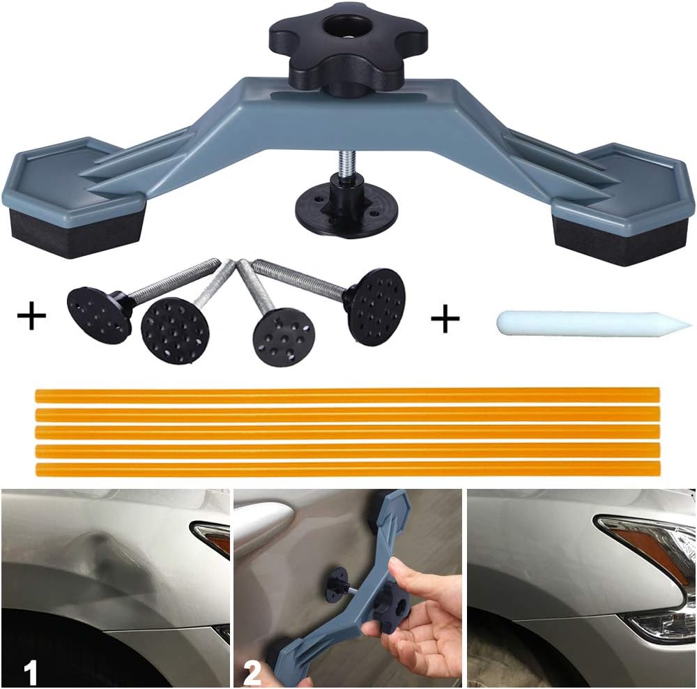 Manelord Auto Body Paintless Dent Repair Tool, Car Dent Puller with Bridge Dent Puller, Glue Puller Tabs for Car Dent Removal, Door Dings and Hail Damage Repair, Minor Dent removal