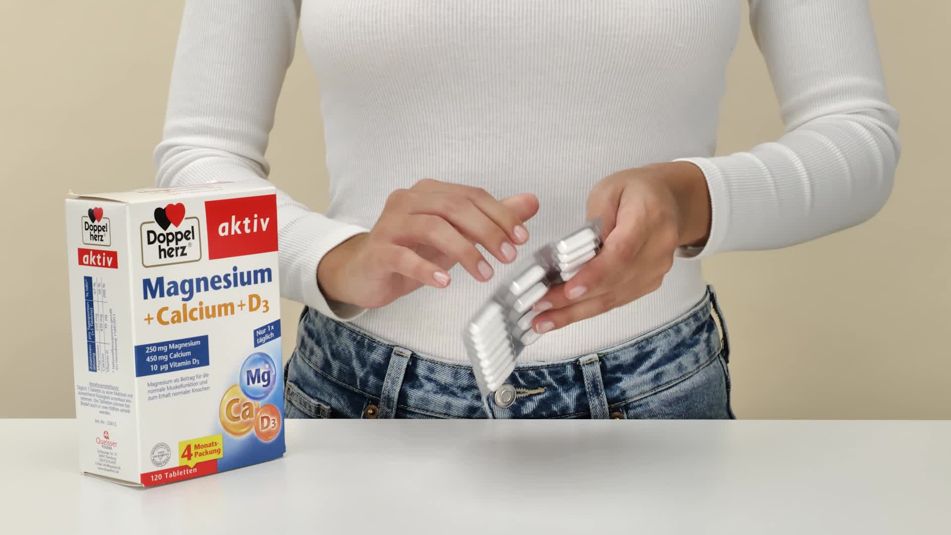 Doppelherz Magnesium + Calcium + D3 - Magnesium als Beitrag für die  Muskelfunktion und zum Erhalt normalen Knochen - 120 Tabletten : Amazon.de:  Drogerie & Körperpflege
