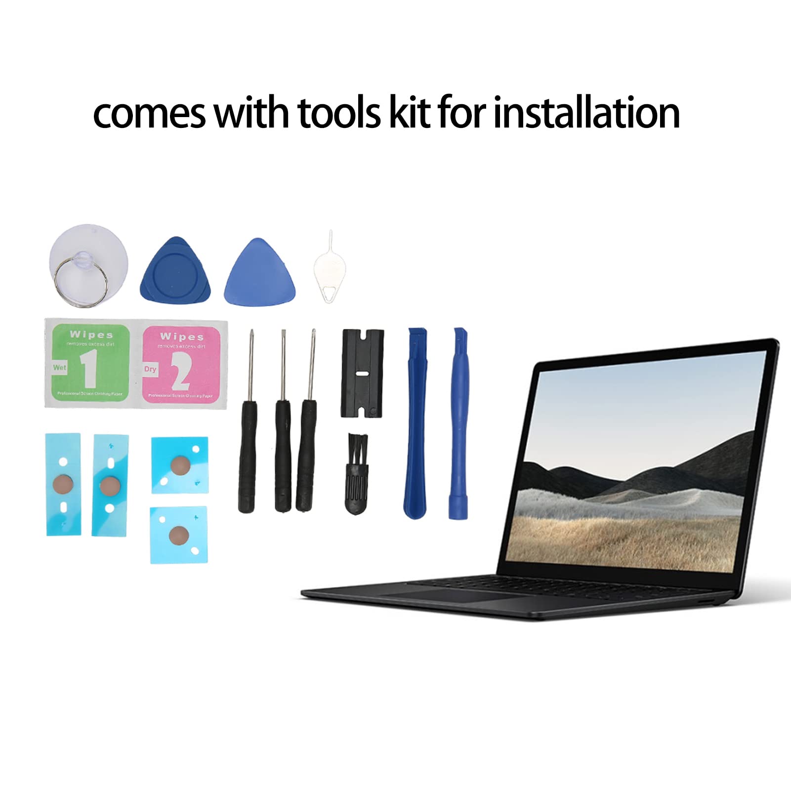 Laptop Rubber Feet, Non Slip Replacement Bottom Case Feet for 3/4/5, with Tool Kit, Laptop Accessories Kit (Rose Gold)