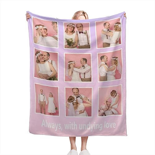 Vista 135 de Manta personalizada con texto fotográfico, manta de imagen personalizada para bebé, madre, padre, adultos, amigos, amantes, regalo personalizado