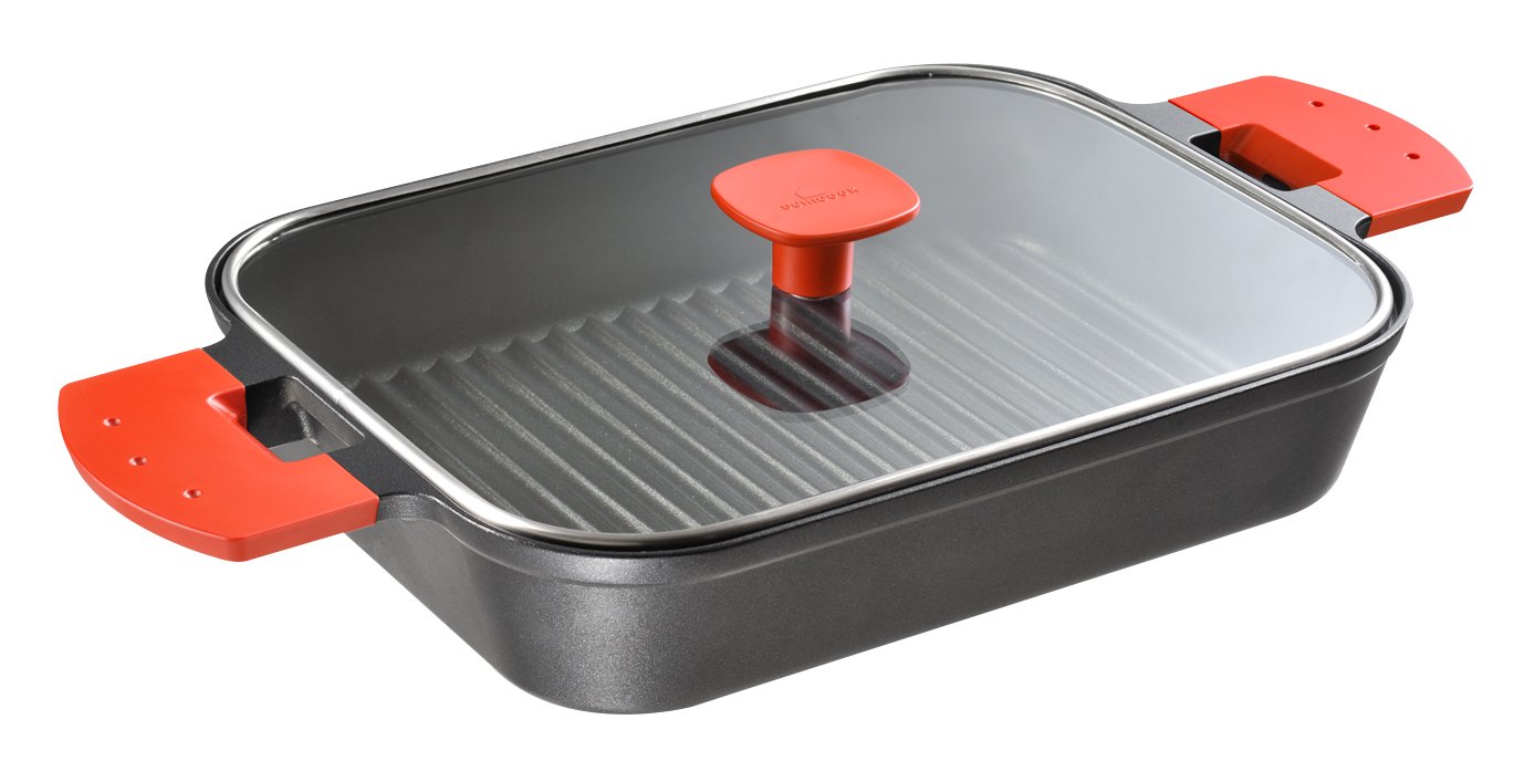 UchiCook Steam Grill Glass Cover, Red