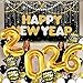 KatchOn, Huge New Years Decorations 2026 Set - Pack of 44 | Gold and Black Happy New Year Banner, 2026 Balloon Numbers | New Years Balloons for NYE Decorations, New Years Eve Party Supplies 2026