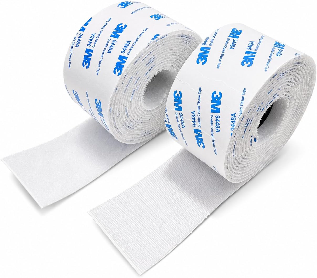Hook and Loop Tape 0.8'' × 11.8 Ft with 3M 9448A Self Adhesive, Black Nylon