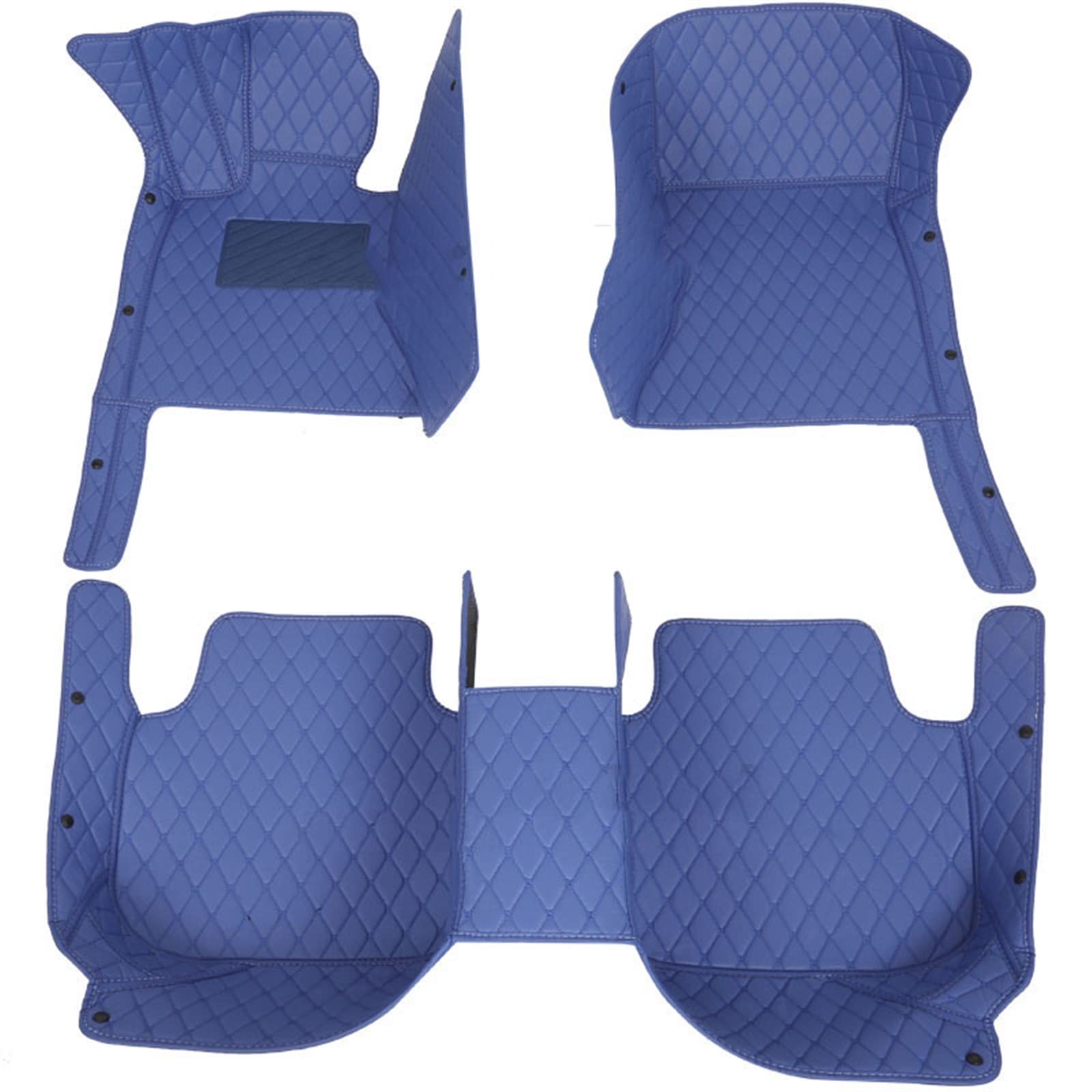 Tapis de sol voiture pour Hyundai Santa Fe 2013-2017 en cuir bleu sur mesure
