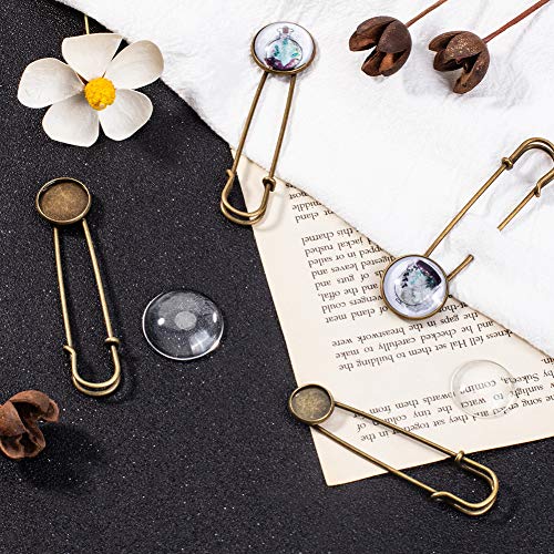 NBEADS 20組/箱 金具 安全 アクセサリー クラフト ハンドメイド  バッジ パーツ 台座 土台