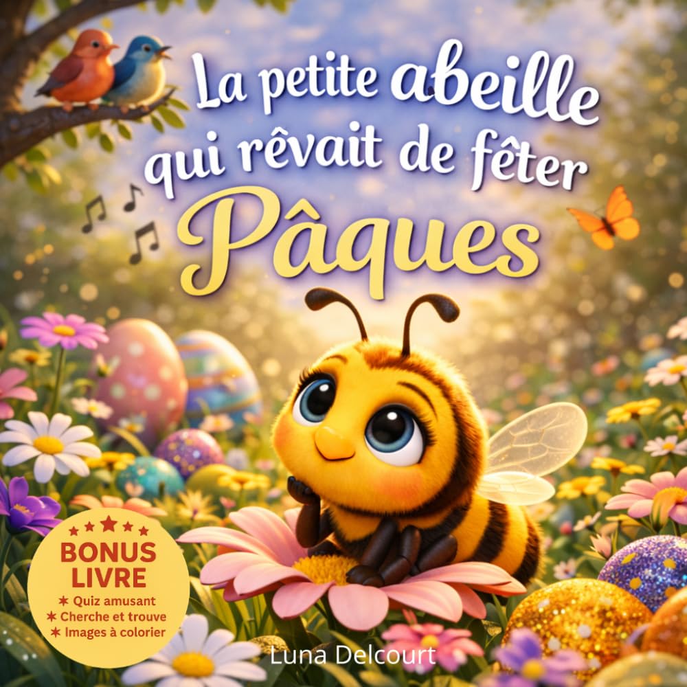 La petite abeille qui rêvait de fêter Pâques: Livre enfant Pâques illustré avec abeille, histoire éducative et activités ludiques : cherche et trouve, coloriages, quiz et jeux pour enfants dès 3 ans