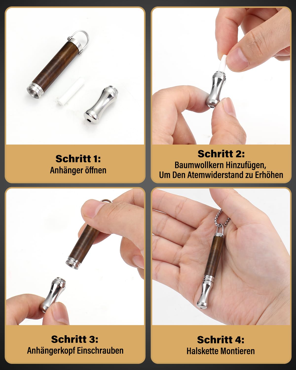Rauchentwöhnung Hilfsmitte,Wagxoey Rauchentwöhnung Hilfsmittel mit 12 Gratis Filtern– Nikotinfreie Filter Stressabbau & Atemtraining Tigeraugenfarbe