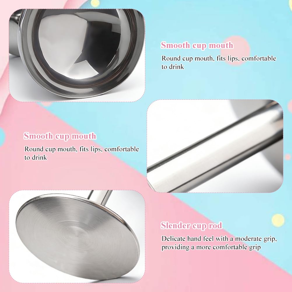 4 bicchieri per gelato, in acciaio inox, da dessert da cocktail, da dessert con piedini, da dessert, da gelato, per insalata, yogurt e budino di frutta per matrimoni, feste