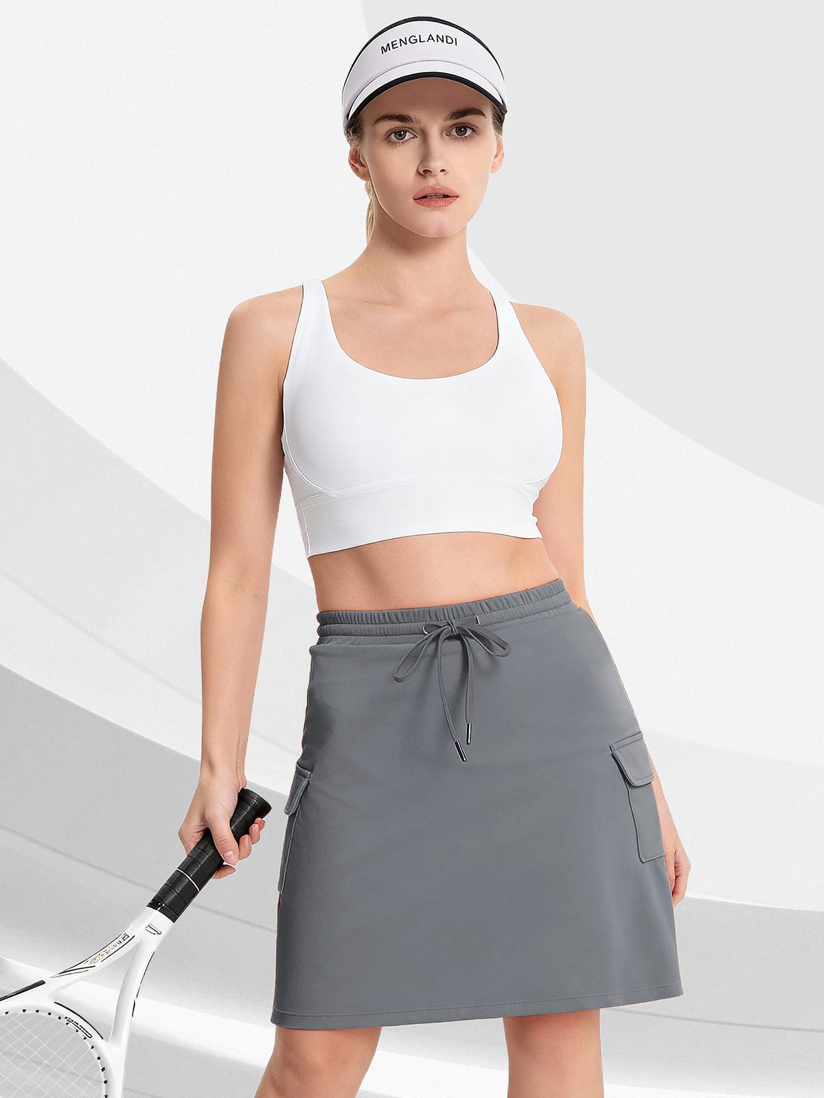 Bezioner Falda Pantalon Mujer hasta la Rodilla Golf Skort Deportiva con Bolsillos