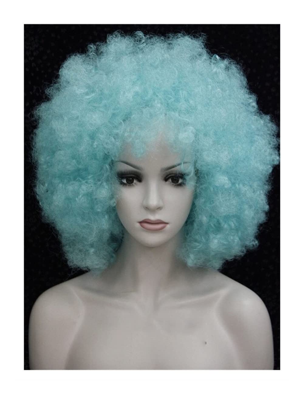 Perruque Afro Jumbo B colorée châtaigne rouge bleu de 12 pouces pour fête et cosplay