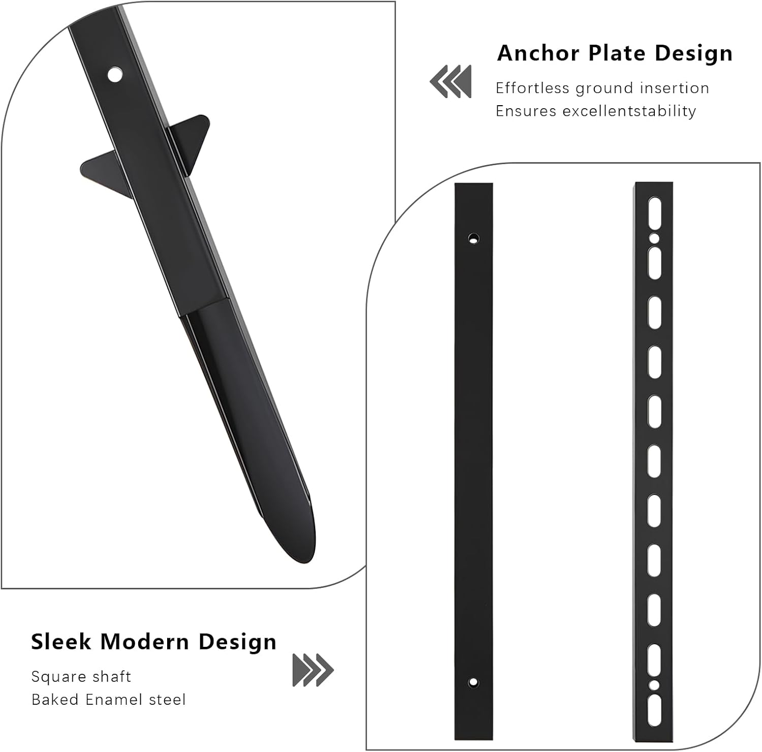 7'6'' Metal Yard Sign Stake, Steel Square Sign Post, Heavy Duty Adjustable Pole with Holes for Signs, Sleek Modern Design Holder for Outside Garden Road Parking Ground (2-Pack, 92-inch)