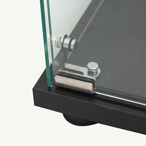 Miniatura 3 de JT Vitrina de cristal con 4 estantes con puerta, fácil de instalar, vidrio templado sólido, estantería Curio de pie para sala de estar, dormitorio,