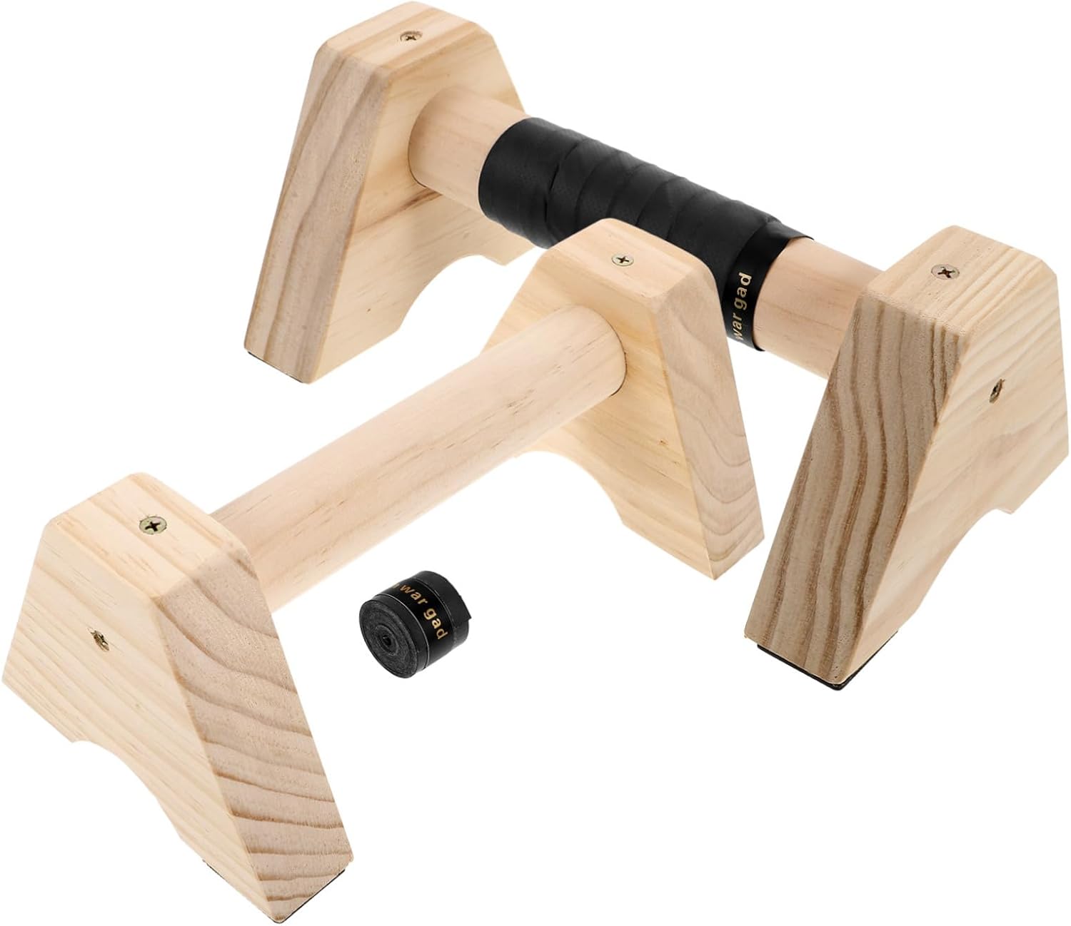 POPETPOP 2pcs Wooden Parallettes Bars - Handles for for Calisthenics and Strength Training Compact Design for Men and Women